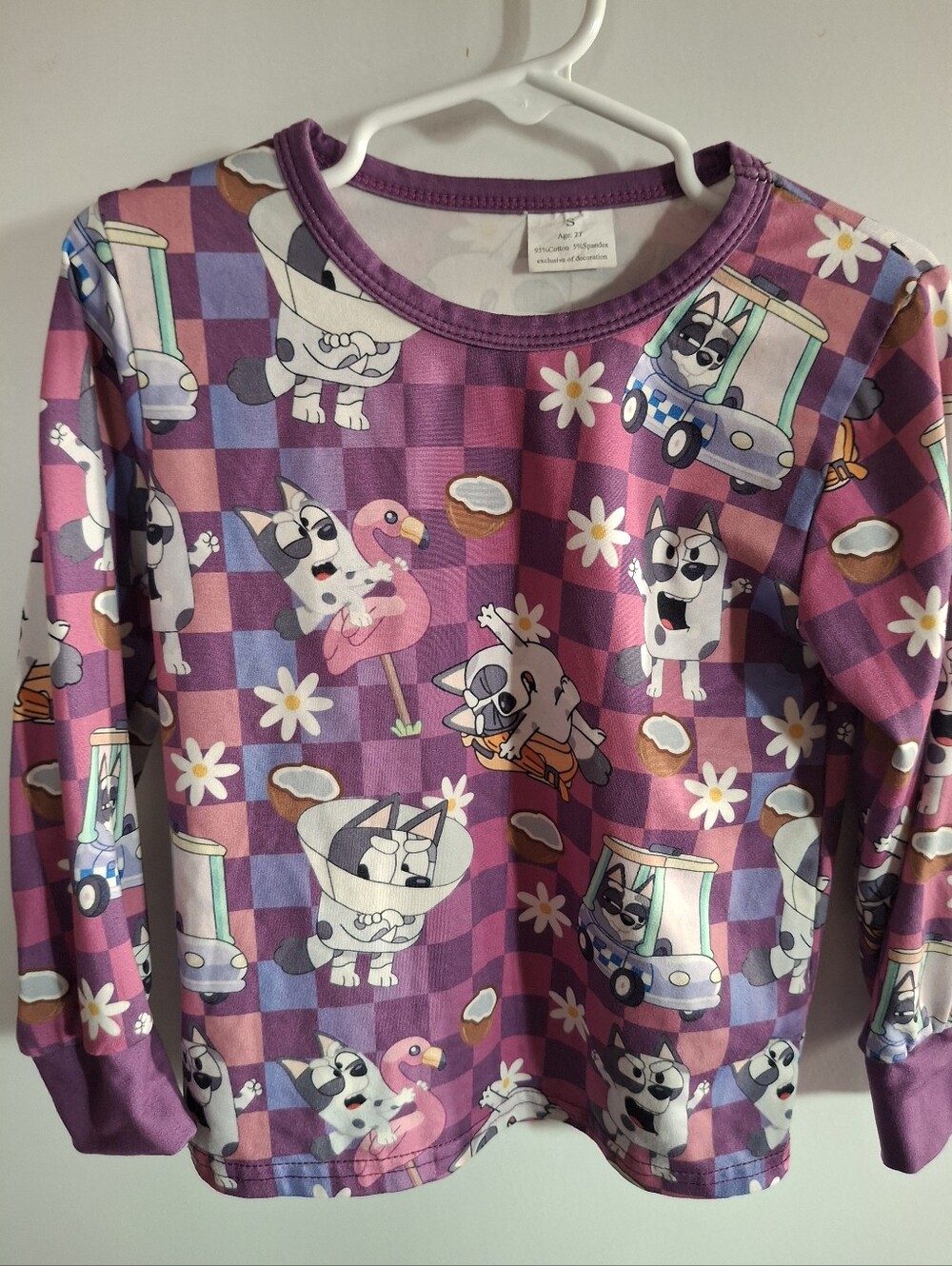 Girls' Purple Bluey/Muffin Long Sleeve Top